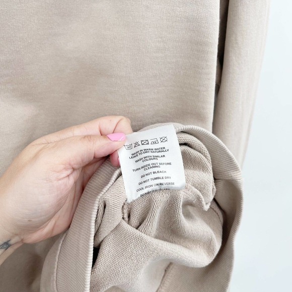 Bolongaro Trevor Crewneck Sweatshirt Beige Size S Long‎ Sleeve Ribbed Trim - Picture 8 of 10